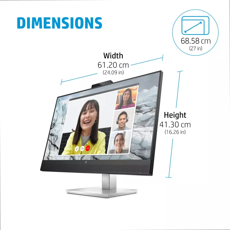 HP E27m G4 QHD USB-C Konferenzmonitor Computermonitor 68,6 cm (27 Zoll) 2560 x 1440 Pixel Quad HD LCD Schwarz, Silber