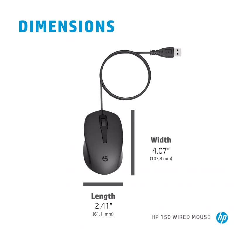 Maus HP 150 kabelgebunden USB Typ-A