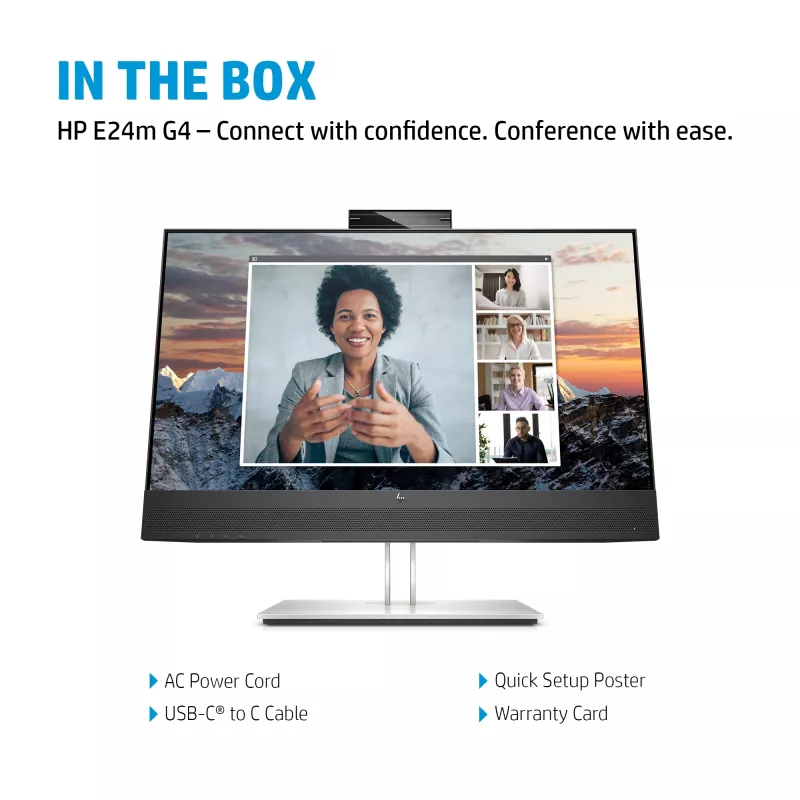 HP E24m G4 Computer-Monitor 60,5 cm (23,8 Zoll) 1920 x 1080 Pixel Full HD Schwarz, Silber