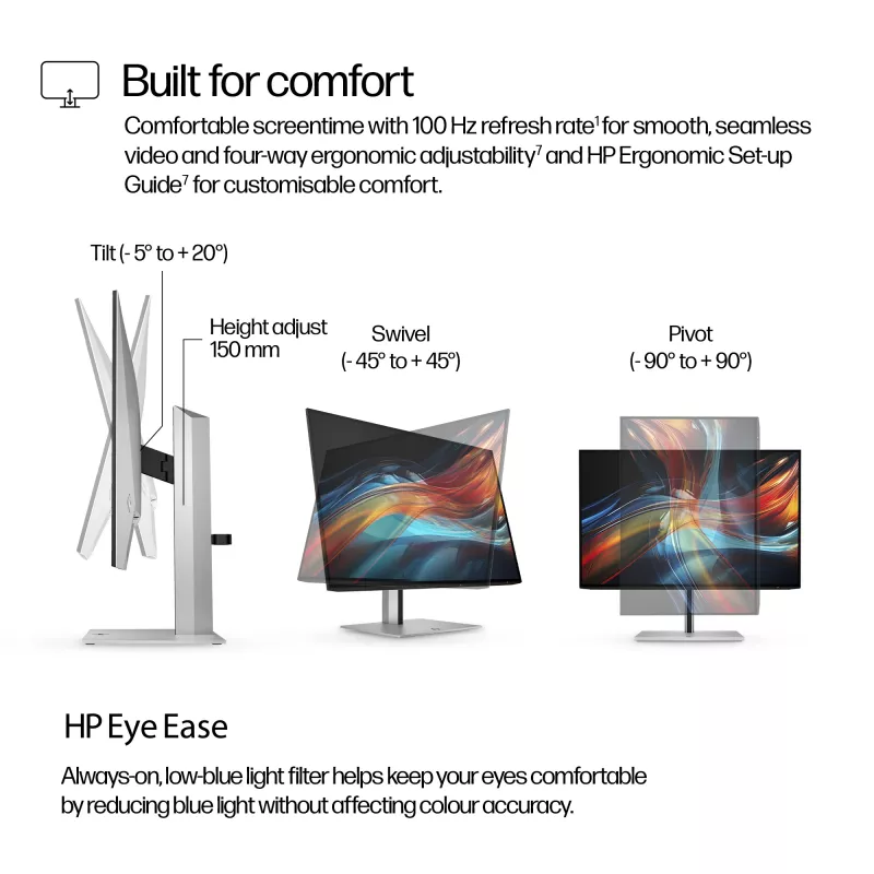 HP Series 7 Pro 61 cm (24 Zoll) WUXGA USB-C Monitor – 724pu PVC-frei