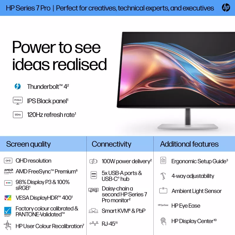 Monitor HP Series 7 Pro 27 Zoll QHD Thunderbolt 4 2560 x 1440