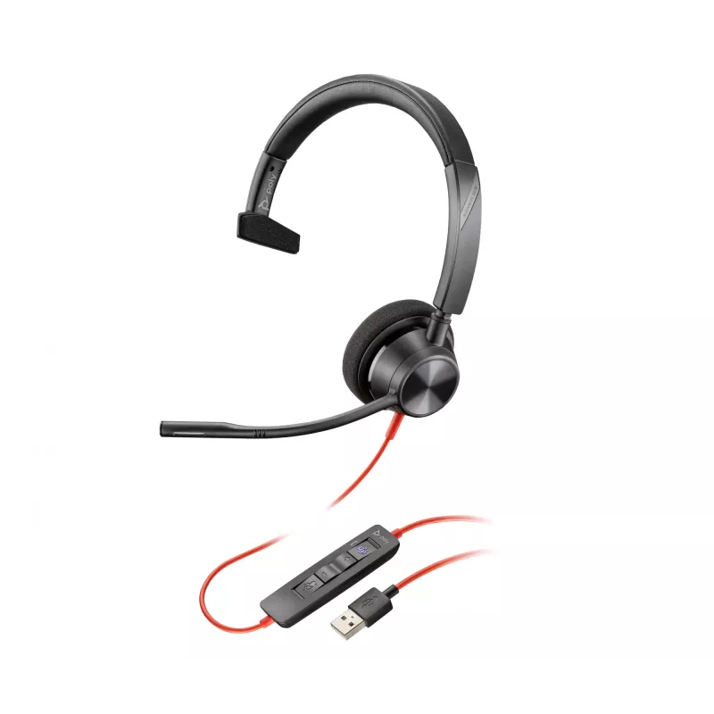 HP Poly Schwarzwire 3310 Microsoft Teams Certified Headset +USB-C/A Adapter TAA