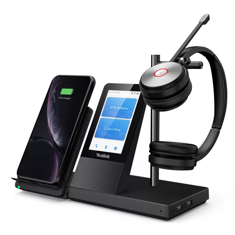 DECT kabelloses Headset Yealink WH66 — Dual Teams, Bluetooth, Supraaural, Head-band, 20–20000 Hz, 127 g, Schwarz