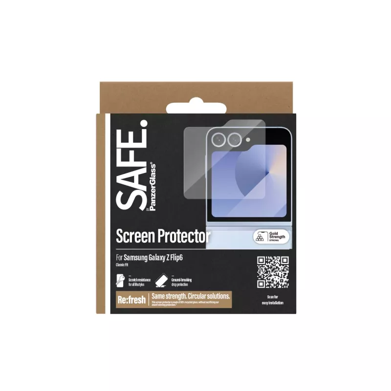 PanzerGlass SAFE. by ® Displayschutz Samsung Galaxy Z Flip6 | Classic Fit