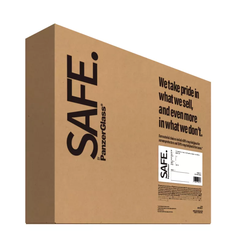 Clear screen protector bundle PanzerGlass SAFE. by ® for iPhone 16 — gehärtetes Glas + PET + Silikon, transparent, 50 Stück
