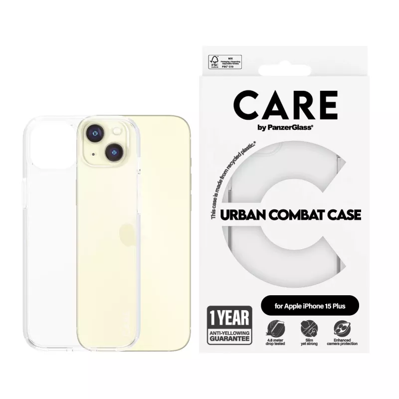 PanzerGlass CARE™ by ® Urban Combat Hülle Transparent iPhone 15 Plus