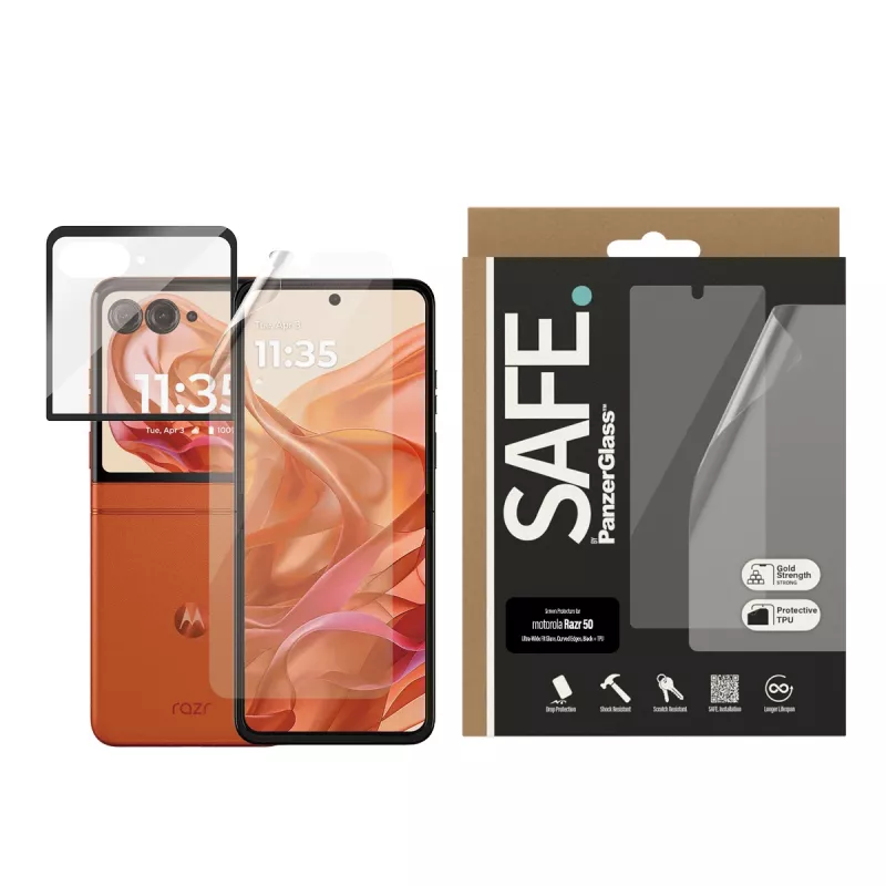 PanzerGlass SAFE. by ® Displayschutz Motorola Razr 60 | Razr 50 | Glas & Folie