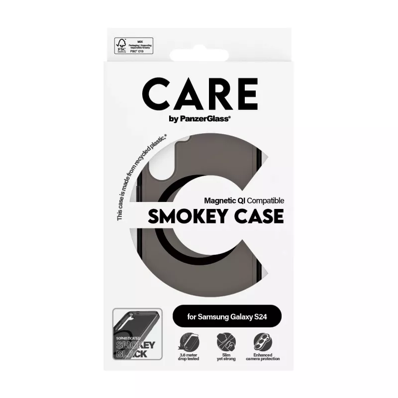 PanzerGlass CARE™ by ® Urban Combat Case Smokey mit Schwarz Qi-kompatibel Samsung Galaxy S24