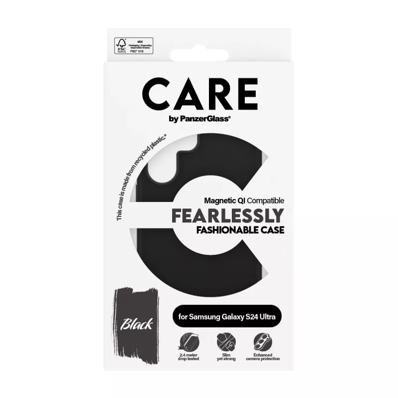 PanzerGlass CARE™ by ® Hülle Schwarz mit Qi-kompatibel Samsung Galaxy S24 Ultra