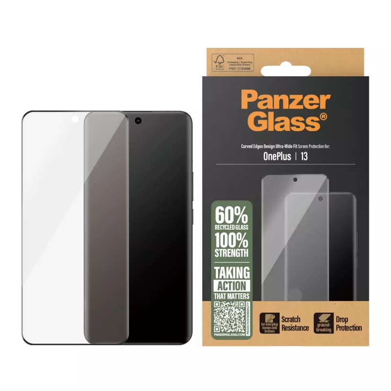 PanzerGlass Displayschutzfolie OnePlus 13 Ultra-Wide Fit kratzfest stoßfest