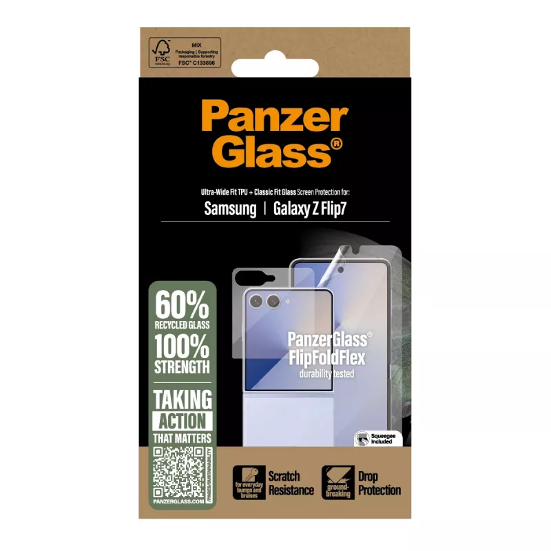 PanzerGlass Schutzset FlipFoldFlex 2-in-1 Classic Fit Glas + Ultra-Wide TPU-Folie für Samsung