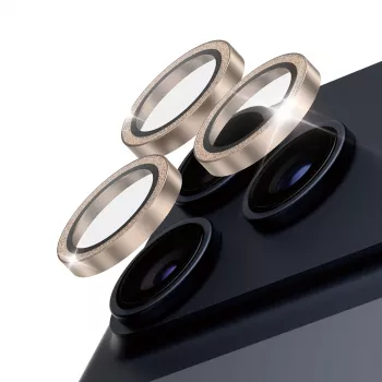 PanzerGlass® Hoops® Kameraobjektivschutz Glitzer Gold iPhone 17 Pro | iPhone 17 Pro Max | iPhone 16 Pro | 16 Pro Max