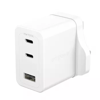 PanzerGlass empower™ by ® Turbo 70W Mehrfach-Ladegerät inkl. 2 x USB-C + USB-A | UK-Stecker | Silberweiß