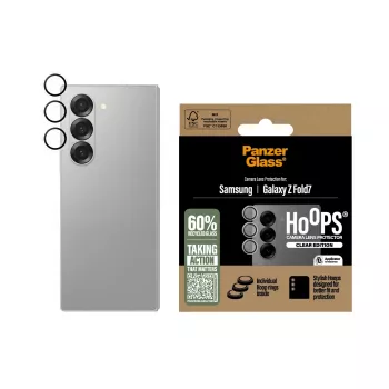 Kameraschutzglas PanzerGlass Hoops Transparent für Samsung Galaxy Z Fold7 (gehärtetes Glas, Silikon)