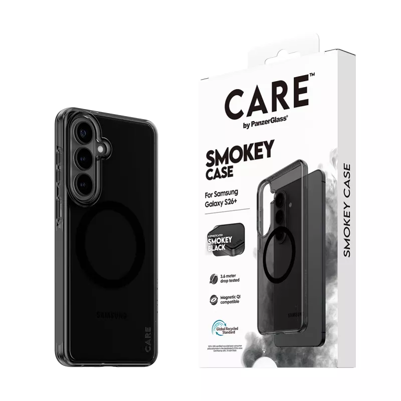 PanzerGlass CARE™ by ® Urban Explorer Case Smokey mit Schwarz Qi Samsung Galaxy S26+