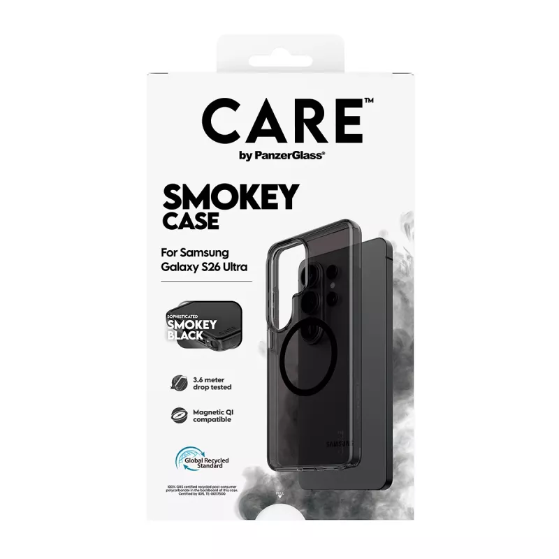 Schutzhülle PanzerGlass CARE Urban Explorer Case Smokey mit schwarzem Qi für Samsung Galaxy S26 Ultra
