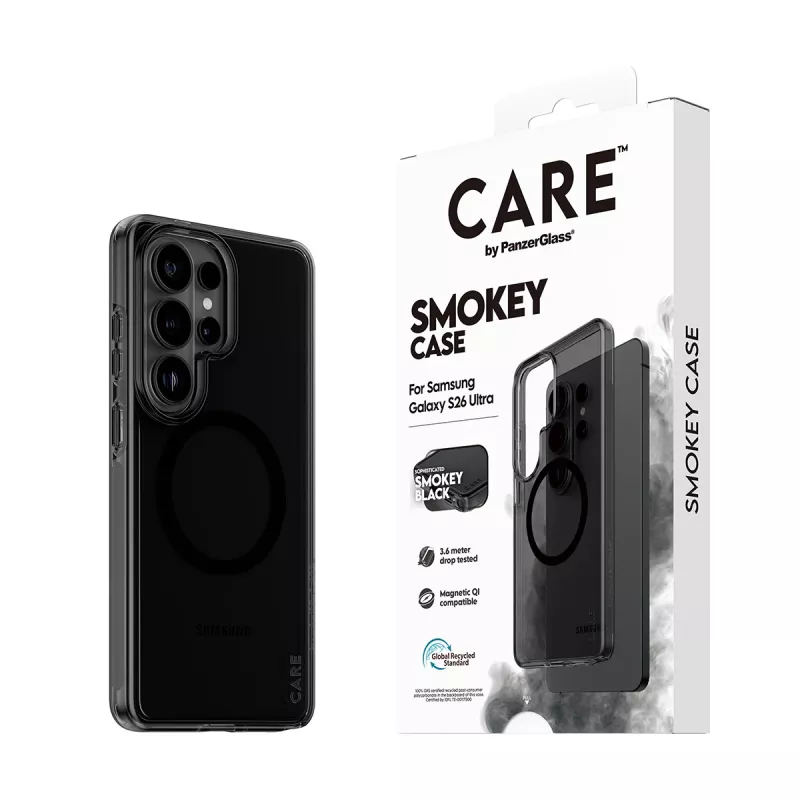 Schutzhülle PanzerGlass CARE Urban Explorer Case Smokey mit schwarzem Qi für Samsung Galaxy S26 Ultra