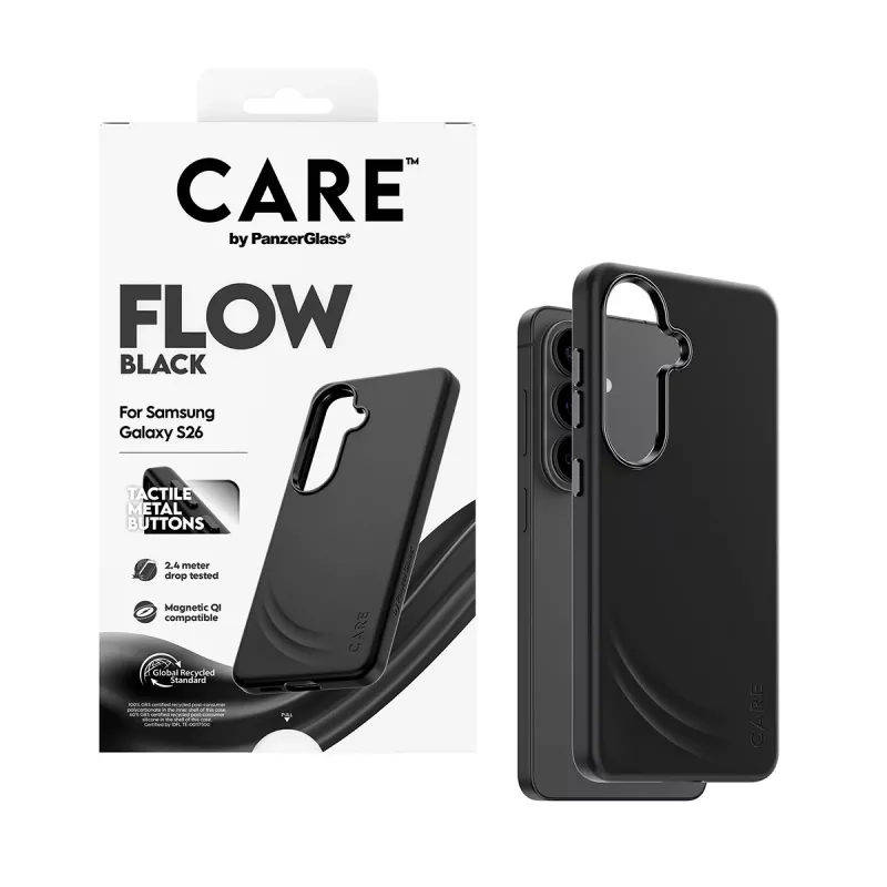 PanzerGlass CARE™ by ® Flow Case Schwarz w. Qi Samsung Galaxy S26