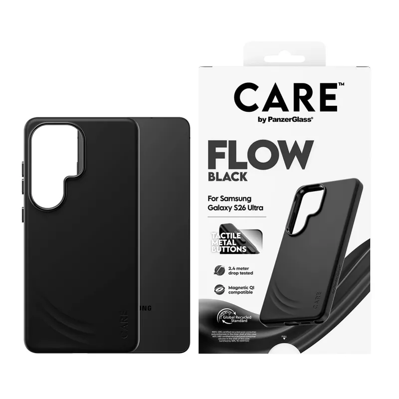 PanzerGlass CARE™ by ® Flow Case Schwarz w. Qi Samsung Galaxy S26 Ultra