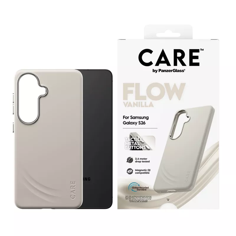 PanzerGlass CARE™ by ® Flow Case Vanilla w. Qi Samsung Galaxy S26