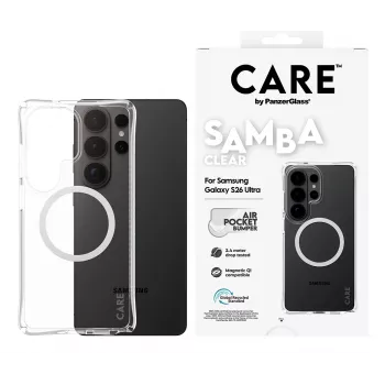 PanzerGlass CARE™ by ® Samba Hülle Transparent w. White Qi Samsung Galaxy S26 Ultra