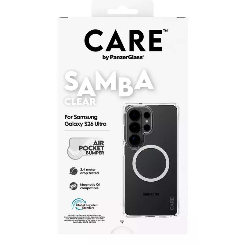PanzerGlass CARE™ by ® Samba Hülle Transparent w. White Qi Samsung Galaxy S26 Ultra