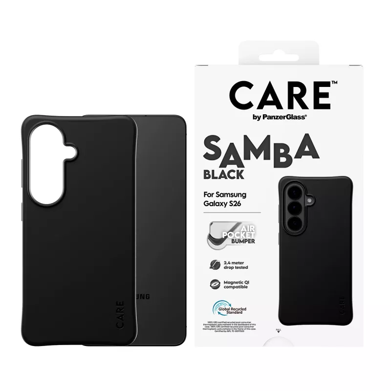 PanzerGlass CARE™ by ® Samba Case Schwarz w. Qi Samsung Galaxy S26