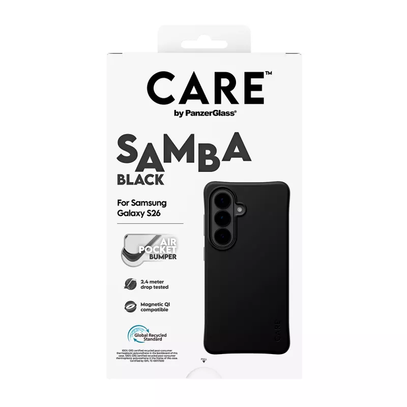 PanzerGlass CARE™ by ® Samba Case Schwarz w. Qi Samsung Galaxy S26