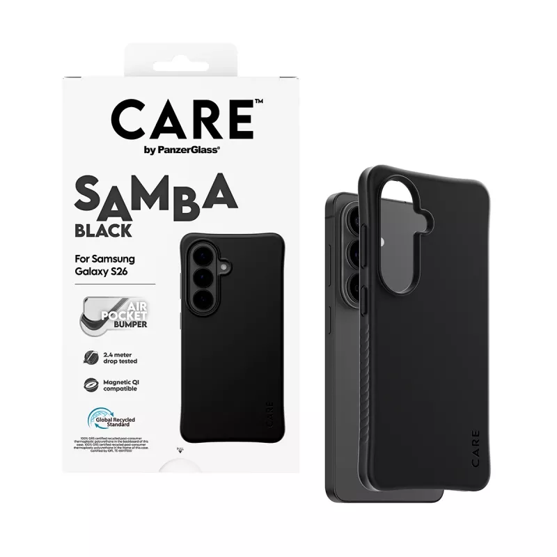 PanzerGlass CARE™ by ® Samba Case Schwarz w. Qi Samsung Galaxy S26