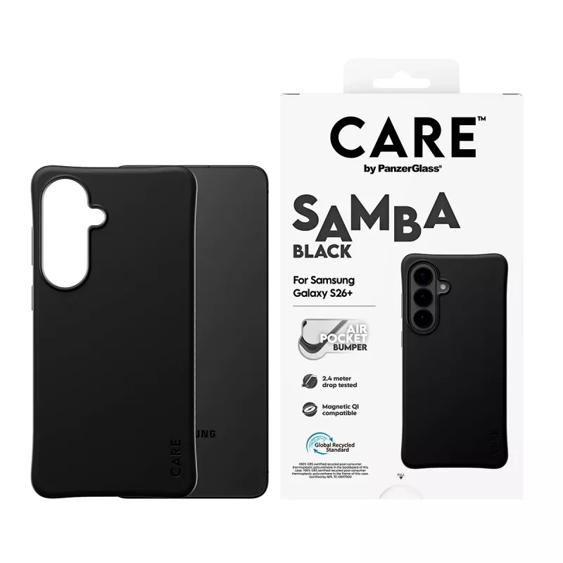 PanzerGlass CARE™ by ® Samba Case Schwarz w. Qi Samsung Galaxy S26+