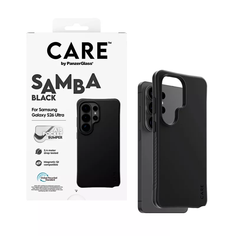 PanzerGlass CARE™ by ® Samba Case Schwarz m. Qi Samsung Galaxy S26 Ultra