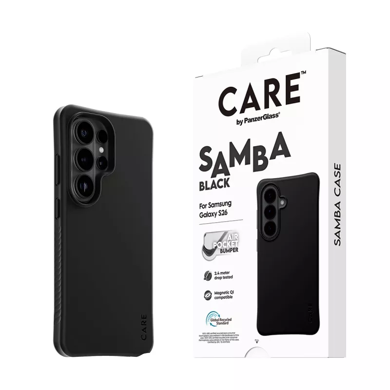PanzerGlass CARE™ by ® Samba Case Schwarz m. Qi Samsung Galaxy S26 Ultra
