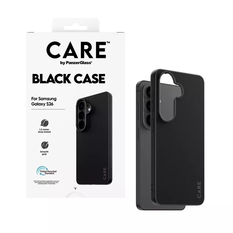 Schutzhülle aus TPU PanzerGlass CARE™ für Samsung Galaxy S26 – Schwarz
