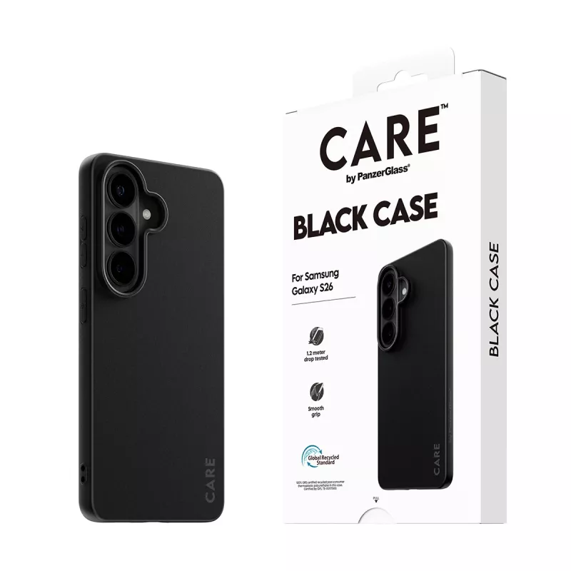 Schutzhülle aus TPU PanzerGlass CARE™ für Samsung Galaxy S26 – Schwarz