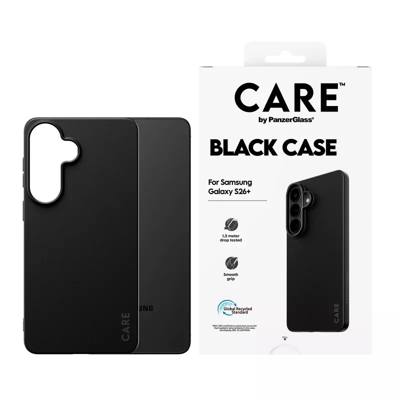 TPU-Hülle für Samsung Galaxy S26+ von PanzerGlass CARE™ – Schwarz