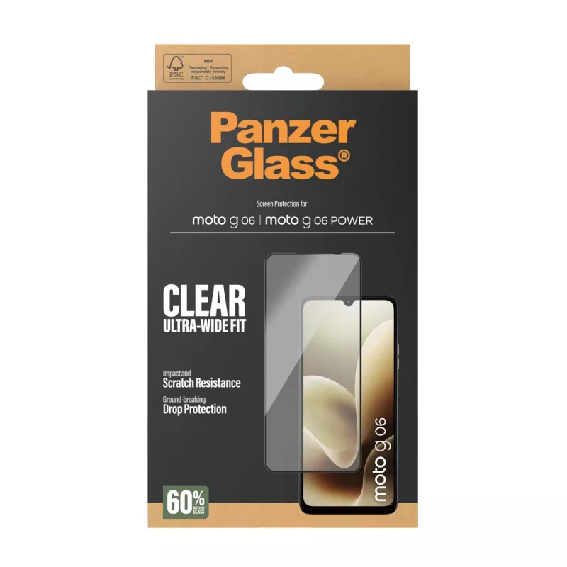 PanzerGlass® Displayschutzfolie Motorola Moto G06 | Moto G06 POWER | Ultra-Wide Fit