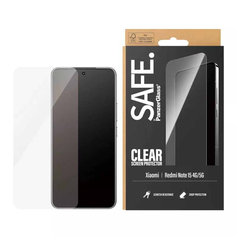 PanzerGlass SAFE. by ® Displayschutzfolie Xiaomi Redmi Note 15 4G | 5G | Ultra-Wide Fit