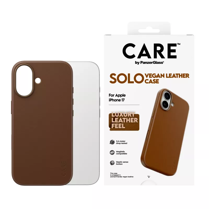 Schutzhülle PanzerGlass CARE Solo für iPhone 17, Braun