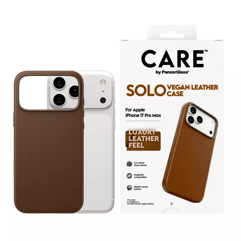 Handyhülle PanzerGlass CARE Solo Case Braun für Apple iPhone 17 Pro Max, Hülle, braun
