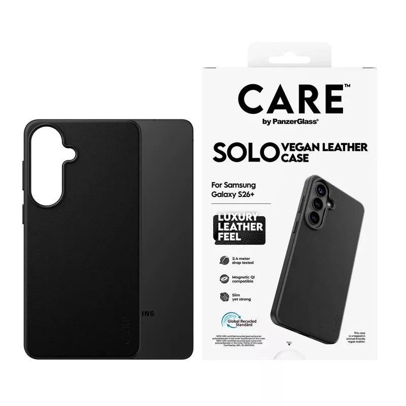 Schutzhülle PanzerGlass CARE Solo Case für Samsung Galaxy S26+ – Schwarz, kompatibel mit Galaxy S26+