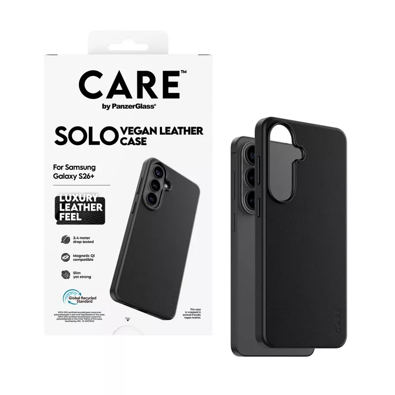 Schutzhülle PanzerGlass CARE Solo Case für Samsung Galaxy S26+ – Schwarz, kompatibel mit Galaxy S26+