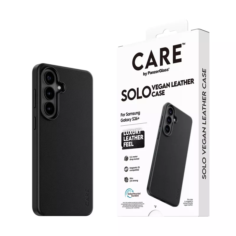 Schutzhülle PanzerGlass CARE Solo Case für Samsung Galaxy S26+ – Schwarz, kompatibel mit Galaxy S26+