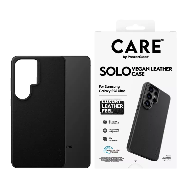 PanzerGlass CARE Solo Hülle für Samsung Galaxy S26 Ultra, Schwarz, Qi-kompatibel