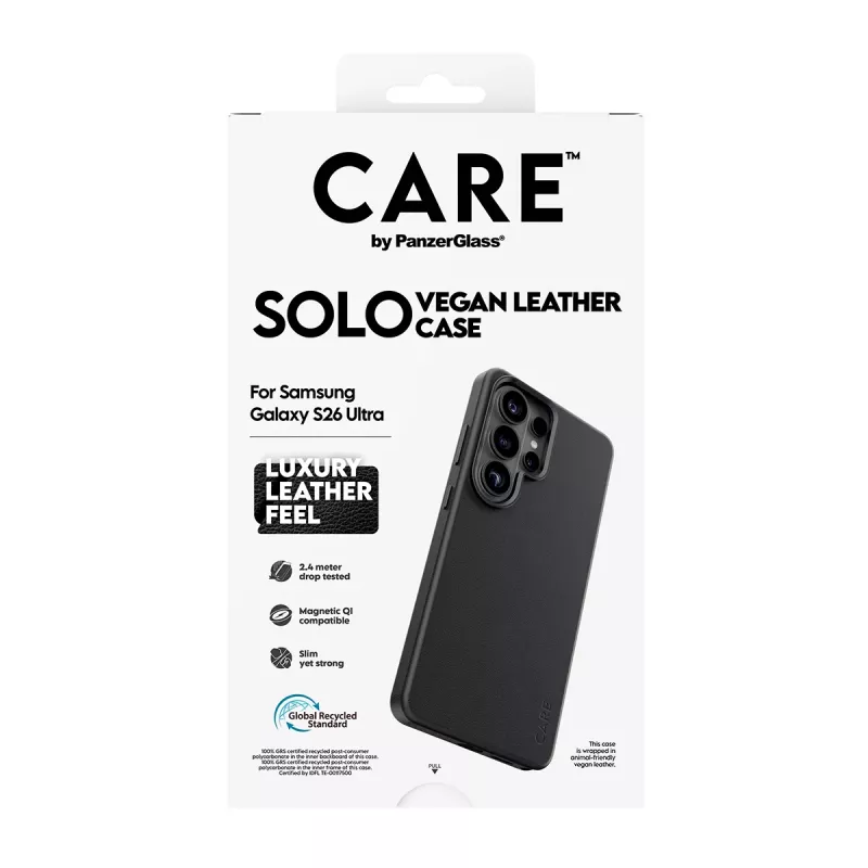 PanzerGlass CARE Solo Hülle für Samsung Galaxy S26 Ultra, Schwarz, Qi-kompatibel