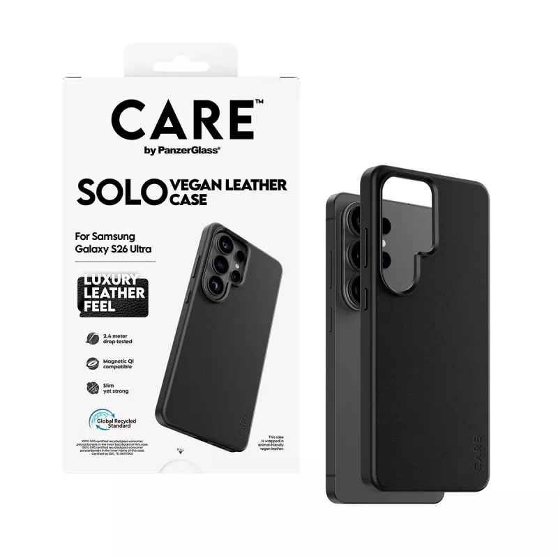 PanzerGlass CARE Solo Hülle für Samsung Galaxy S26 Ultra, Schwarz, Qi-kompatibel