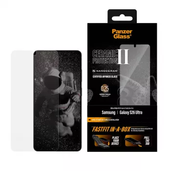 Displayschutz PanzerGlass für Samsung Galaxy S26 Ultra — Keramikgehärtetes Glas, Ultra-Wide Fit, FASTFIT IN-A-BOX