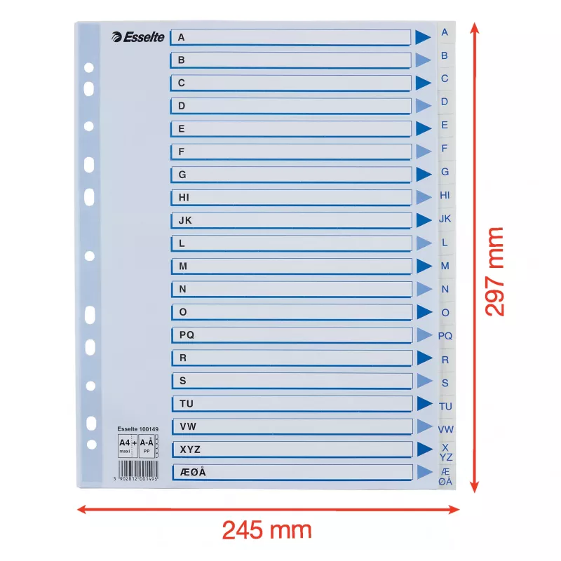 Esselte 100149 Tab-Index Polypropylen (PP) Weiß