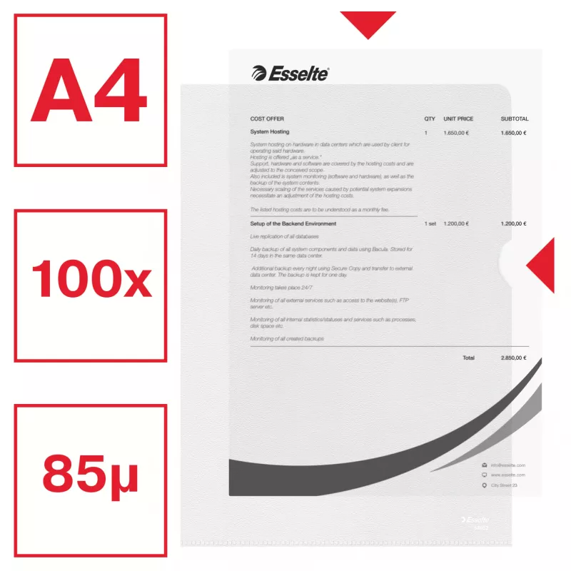 Esselte Essential Ordner A4, 30% Pre-Consumer-Recycling-Kunststoff