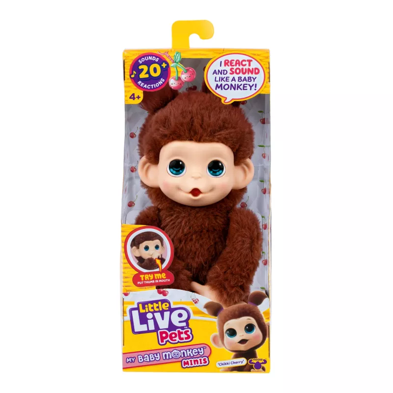 Moose Toys Little Live Pets My Baby Monkey 'Chikki Cherry', Junge/Mädchen, 2 Jahr(e), mit Ton