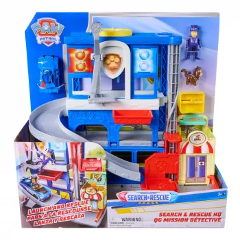 PAW Patrol: Pup Squad, Search & Rescue HQ Spielset mit Chase Pup Squad Racer, Humdinger Actionfigur & Kitty Pal, Spielzeug für Jungen & Mädchen ab 3 Jahren